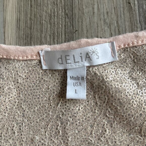 Vintage Delia’s Y2K Pink Sequin Top Made In USA Size Large - Picture 2 of 8